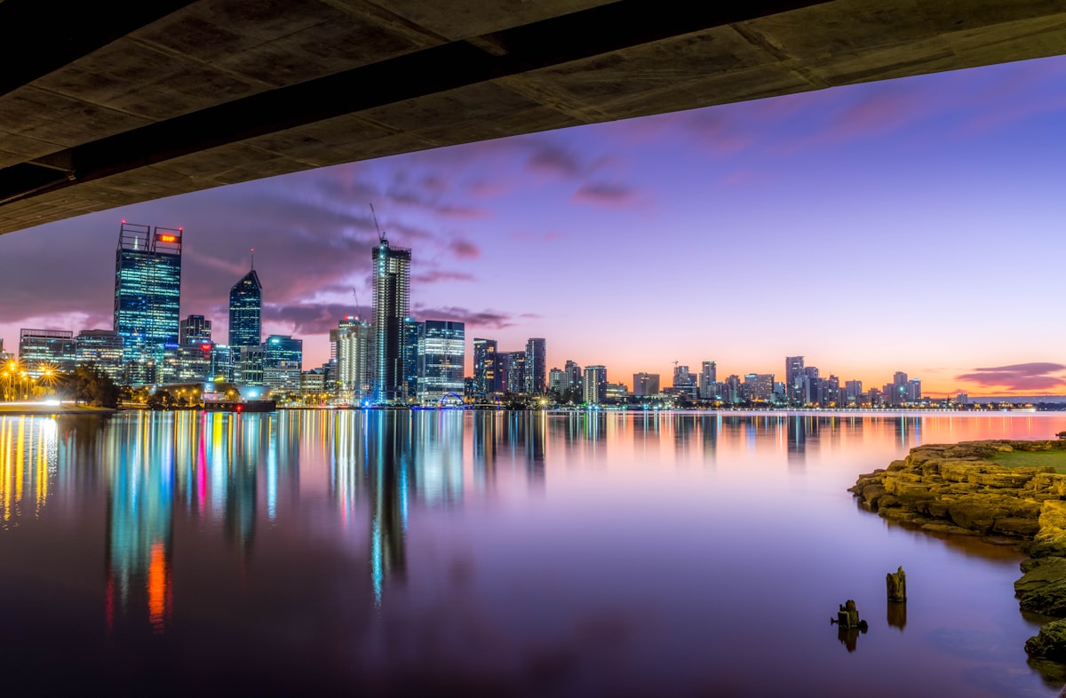 Perth skyline at sunrise, WA